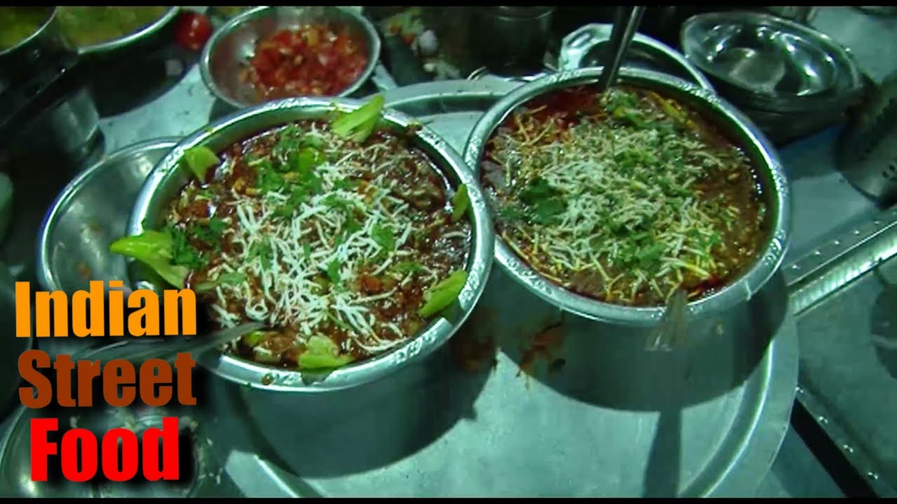 Индийская уличная еда - панджаби Dhaba - уличная еда Индии