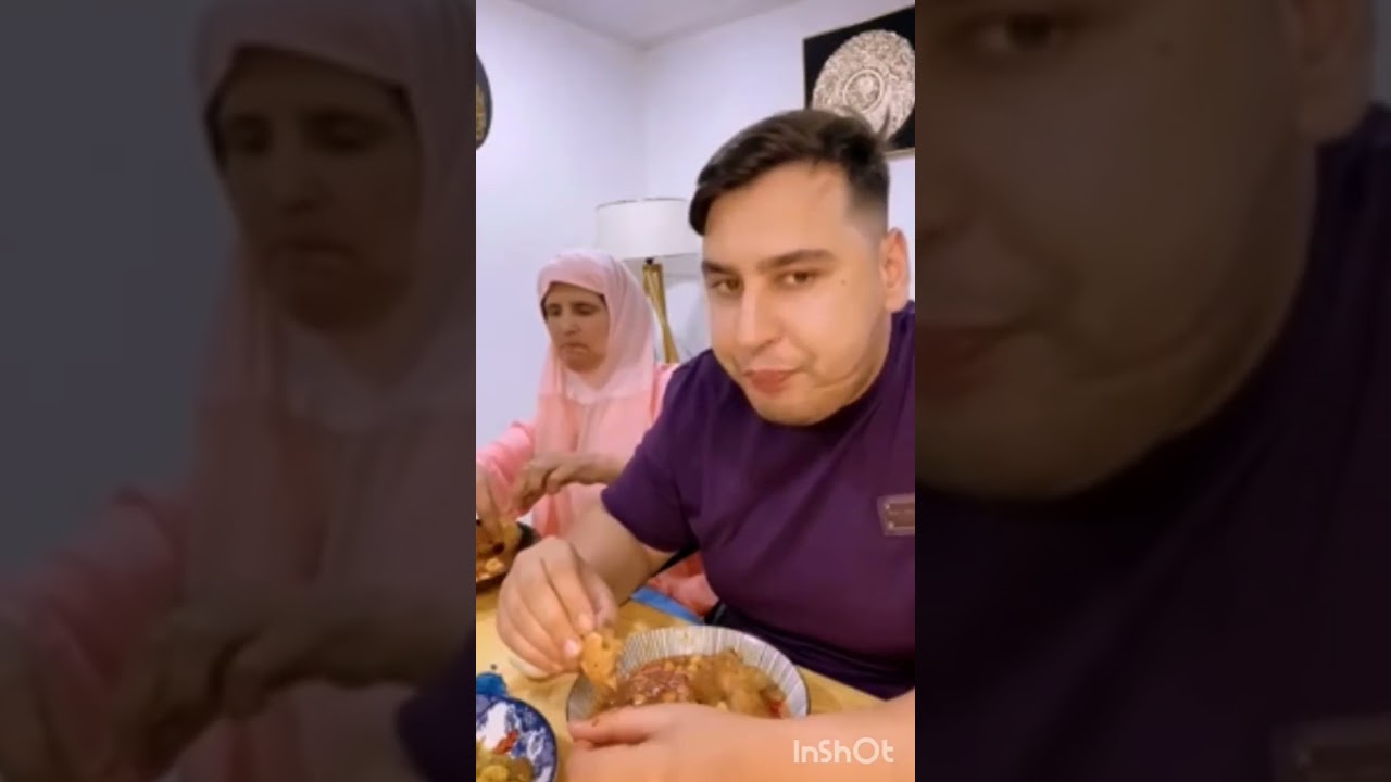 حسام لافوفو وماماه 🥰 طيب كرعين البقرة ❤️ الهبال نتاع ضحك معاهم 🤣