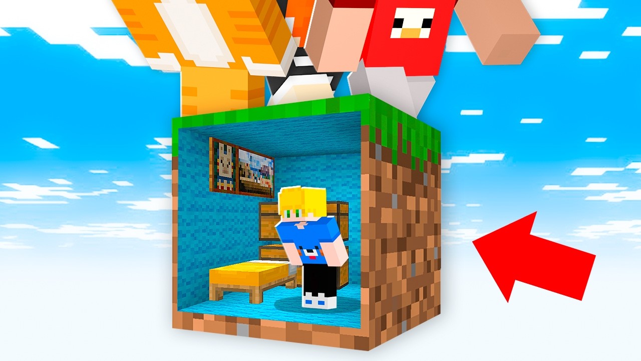 Fiz a Menor Base Secreta em 1 Bloco dos Amigos no Minecraft!