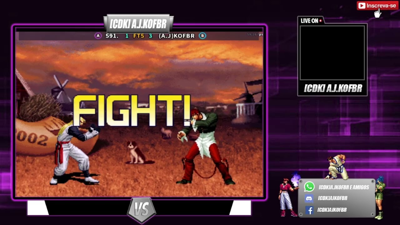 KOF 2002 CALIBRE VS (A.J)KOFBR  #clássico #kof #kingoffightersallstars #tekken7 #combo #arcade