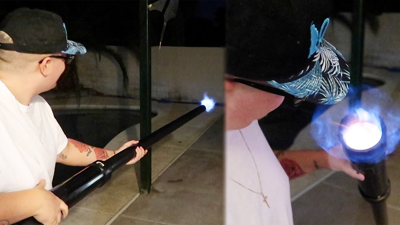 DIY POTATO GUN ( SET MY FACE ON FIRE )