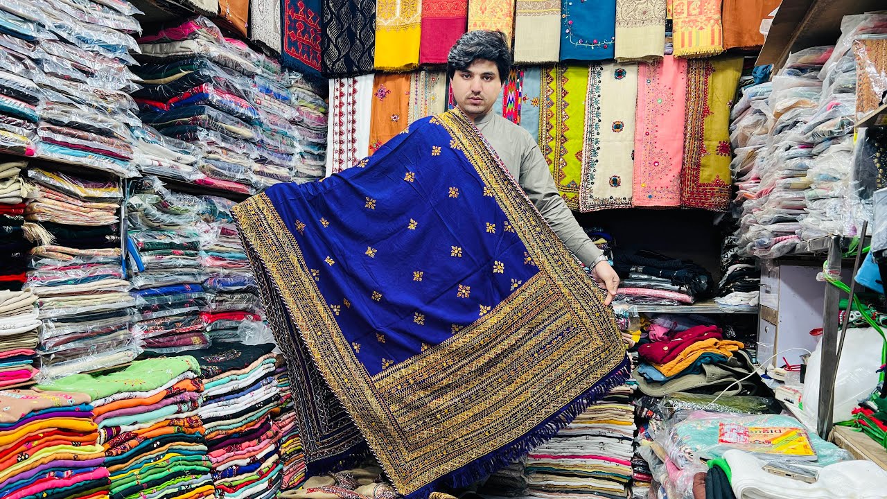 Hand embroidery woolen shawl 