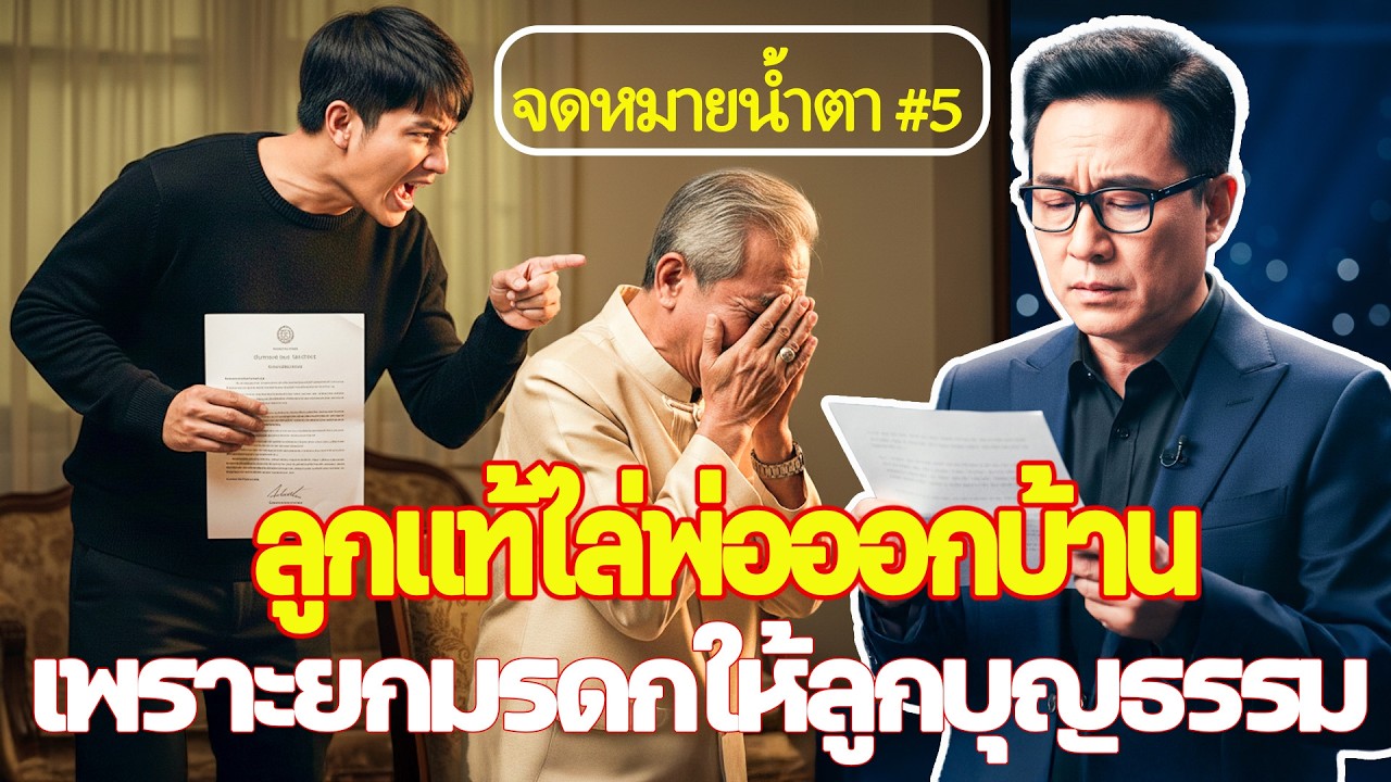 จดหมายน้ำตา #5 : ลูกแท้ไล่พ่อออกจากบ้าน เพราะพินัยกรรมยกทรัพย์สินทั้งหมดให้ลูกบุญธรรม