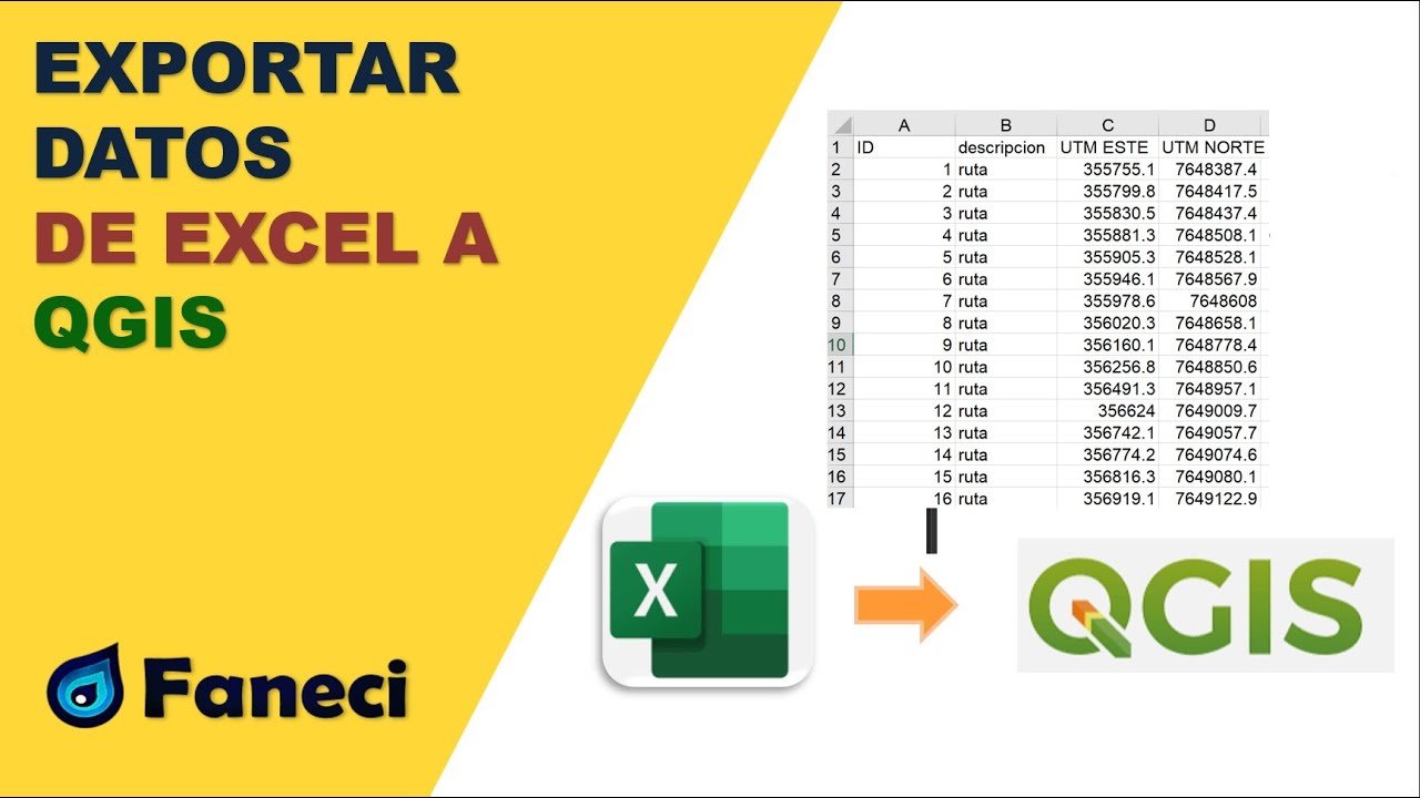 COMO SUBIR DATOS DE EXCEL A QGIS✅