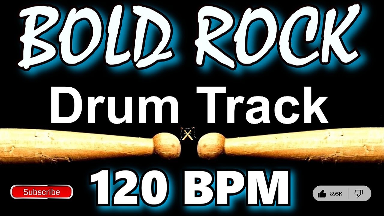 BOLD Rock Drum Track, 120 BPM, Instrumental Drum Beat for Bass Guitar Backing Tracks, Drum Beats🥁563