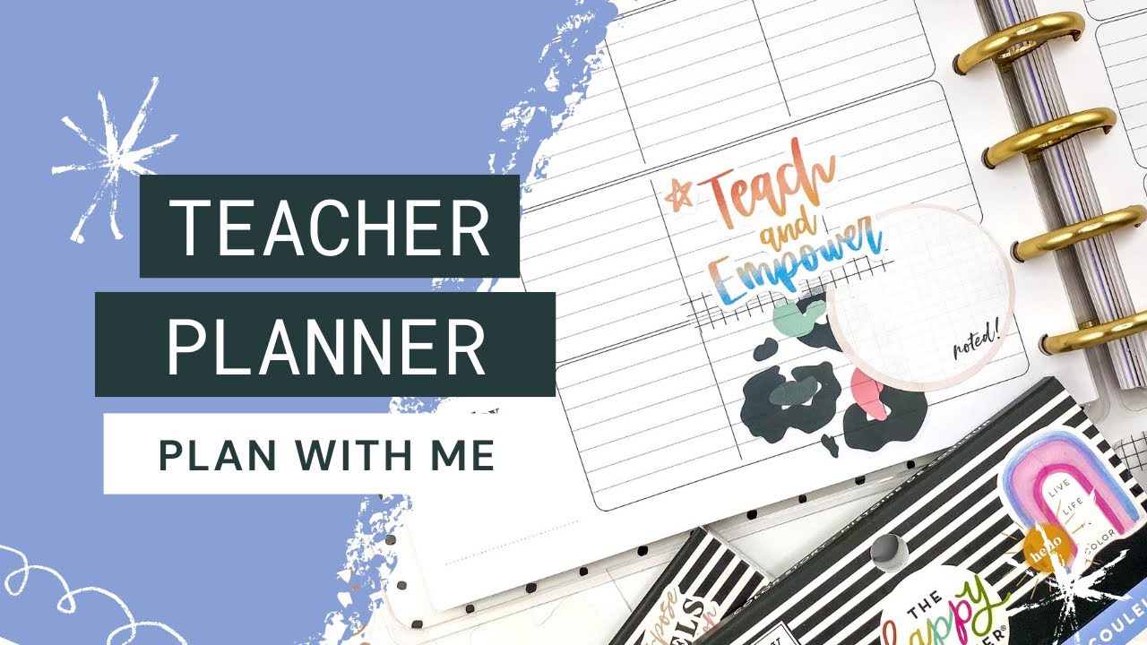 PLAN WITH ME // Teacher Happy Planner // Colorful Leopard + Back to School
