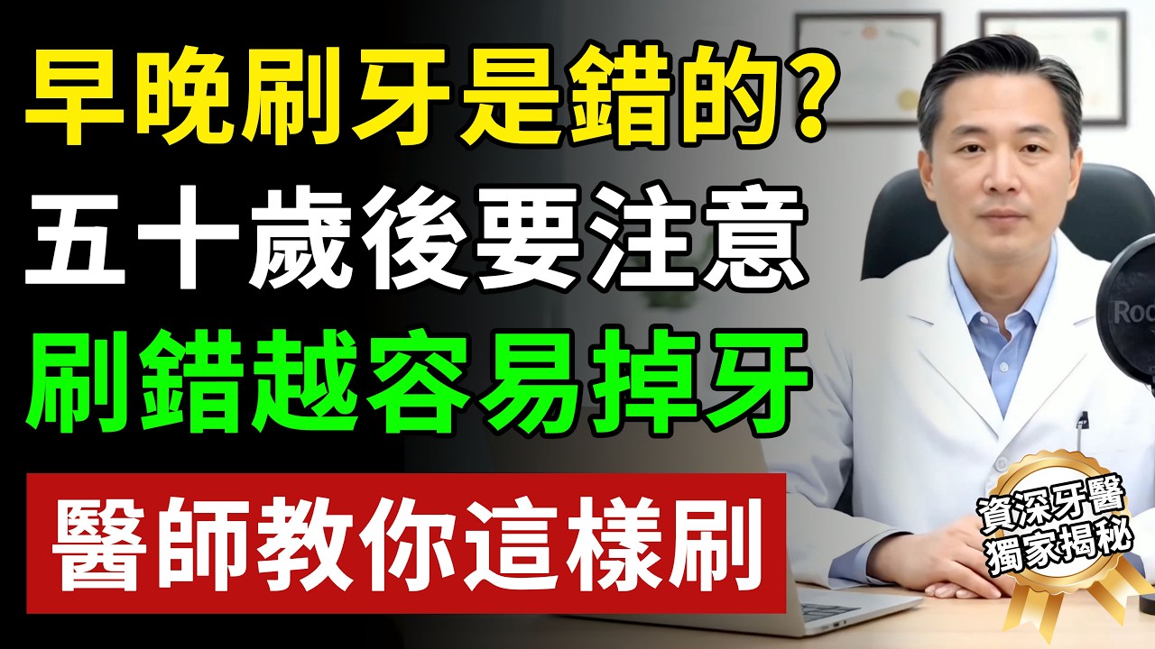 早晚刷牙竟是錯的？牙醫警告：50歲後這樣刷，牙齒會越刷越掉牙！揭秘養生真相健康知識老年健康#健康知识 #健康飲食 #養老生活 #老年健康 #樂齡健康