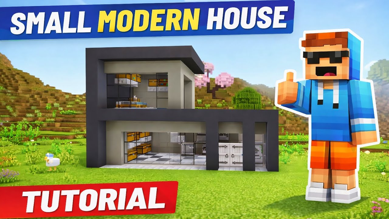 🏠 Small Modern House Tutorial in Minecraft | Easy Survival Build