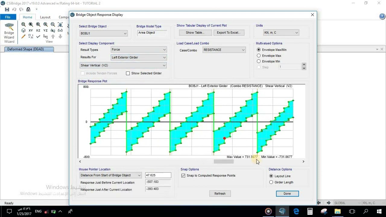 display the analysis results of bridge in csibridge part 2