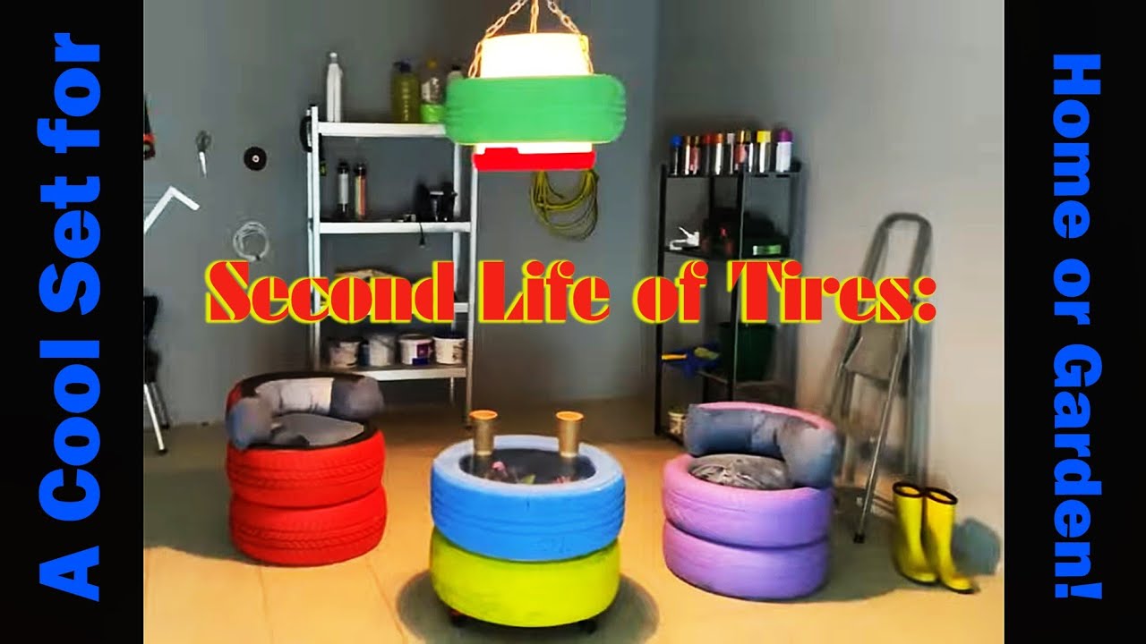 Second Life of Tires: Stylish Chairs, Table, and Even a Chandelier!