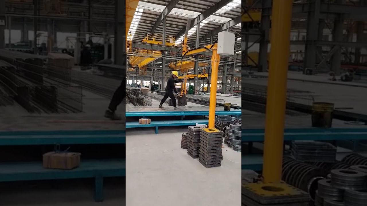 Folding jib crane for 50kg product #crane #minicrane #jibcrane #manipulator #importexportchina #fyp