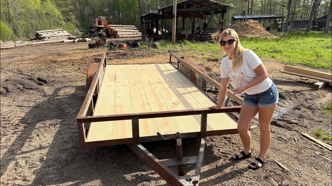 Our WOODMIZER brings NEW life to this OLD trailer!!!