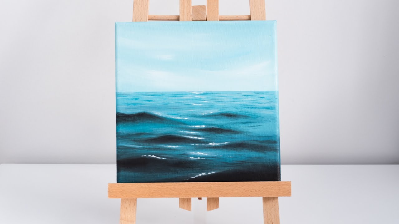 How To Paint Ocean Waves | Acrylic Painting on canvas step by step | Easy Painting techniques
