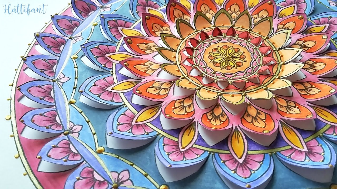 Hattifant - Mandala Papercut to and in Color
