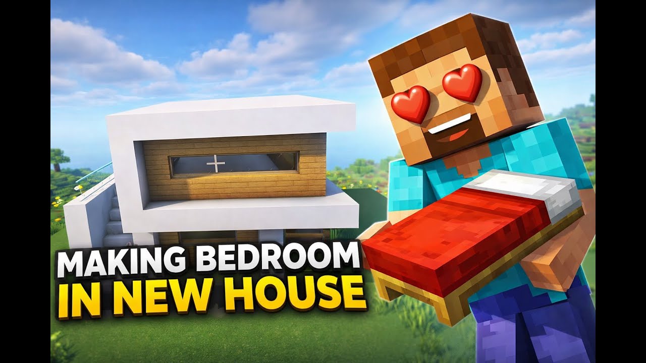 Making Bedroom in New House in Minecraft 🛏️ | Easy Modern Bedroom Build
