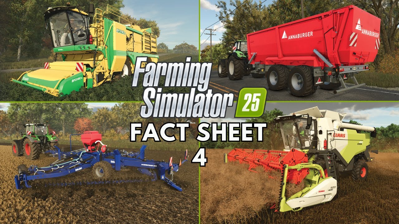 Farming Simulator 25 Fact Sheets Week 4 - Oxbo, Annaburger, Claas & Dalbo