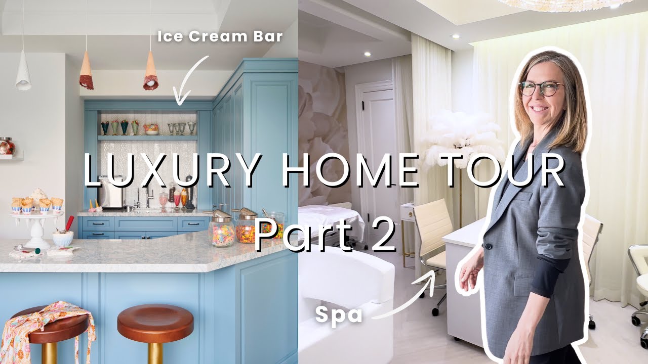 Luxury Mid-Century Mansion with Ice Cream Bar and SPA! | Tour Part 2 | Jane Lockhart Design