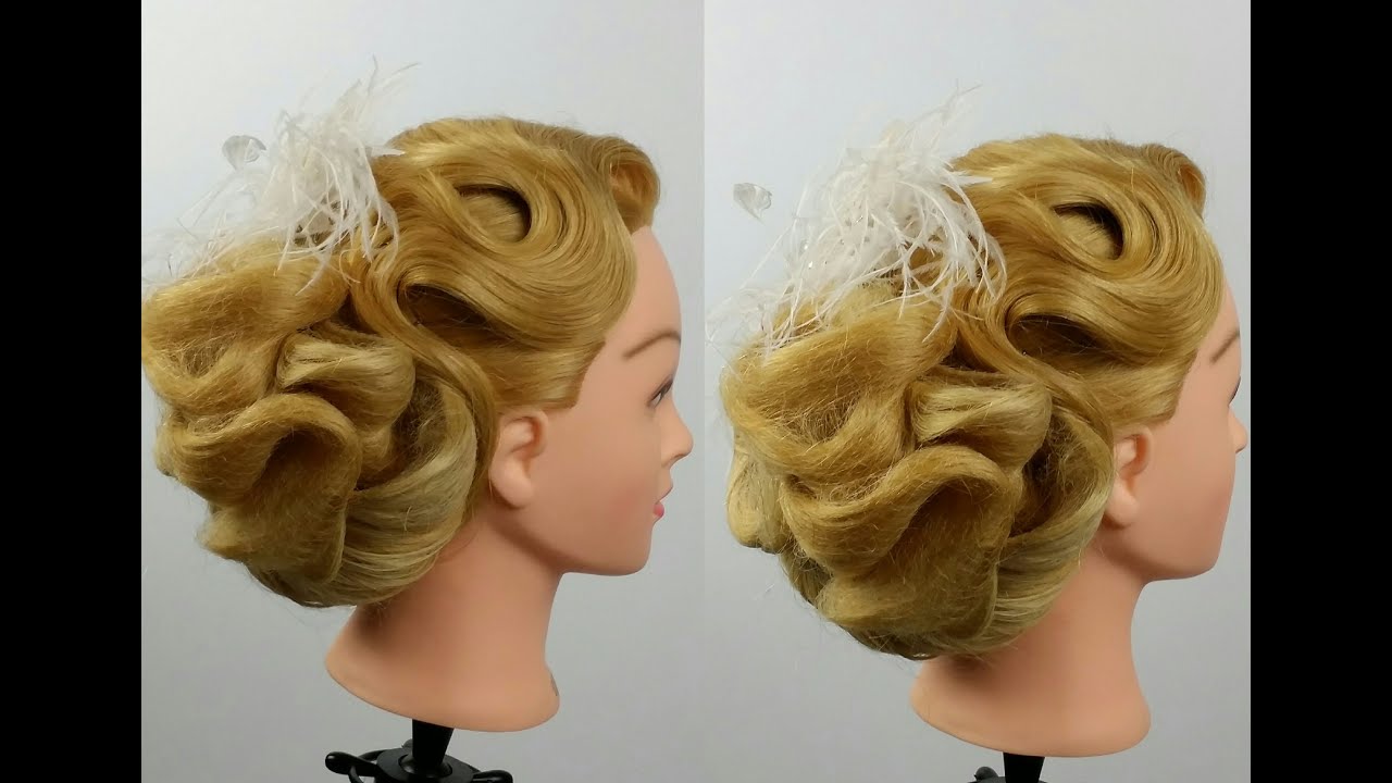 Bridal Updo with Retro Waves (Peinado para Novia c