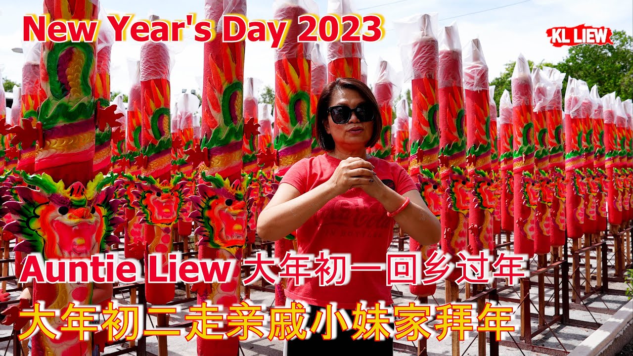 New Year's Day 2023 Auntie Liew 大年初一回乡过年, 大年初二走亲戚小妹家拜年