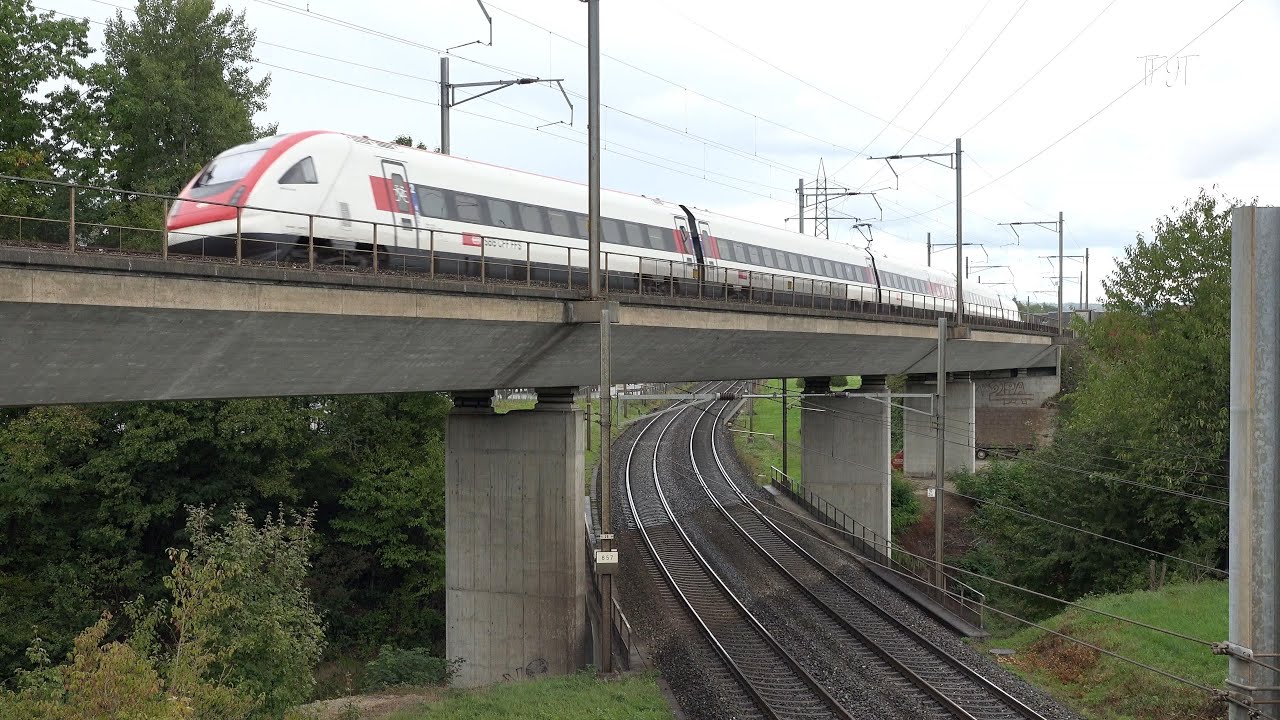 Züge am Abzweig Gexi - ICN und RABe 523
