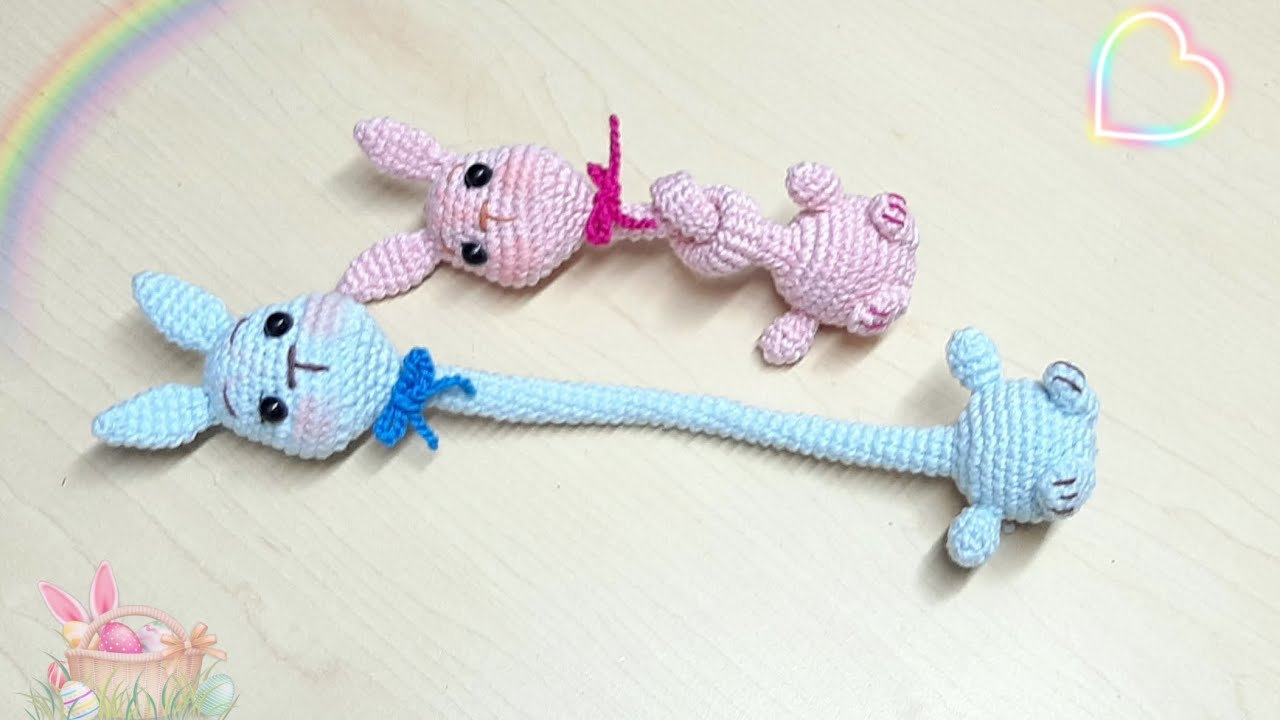🐰👜 CONEJITO CUELLO LARGO AMIGURUMI  PARA EL BOLSO / TUTORIAL PASO A PASO  👜🐰