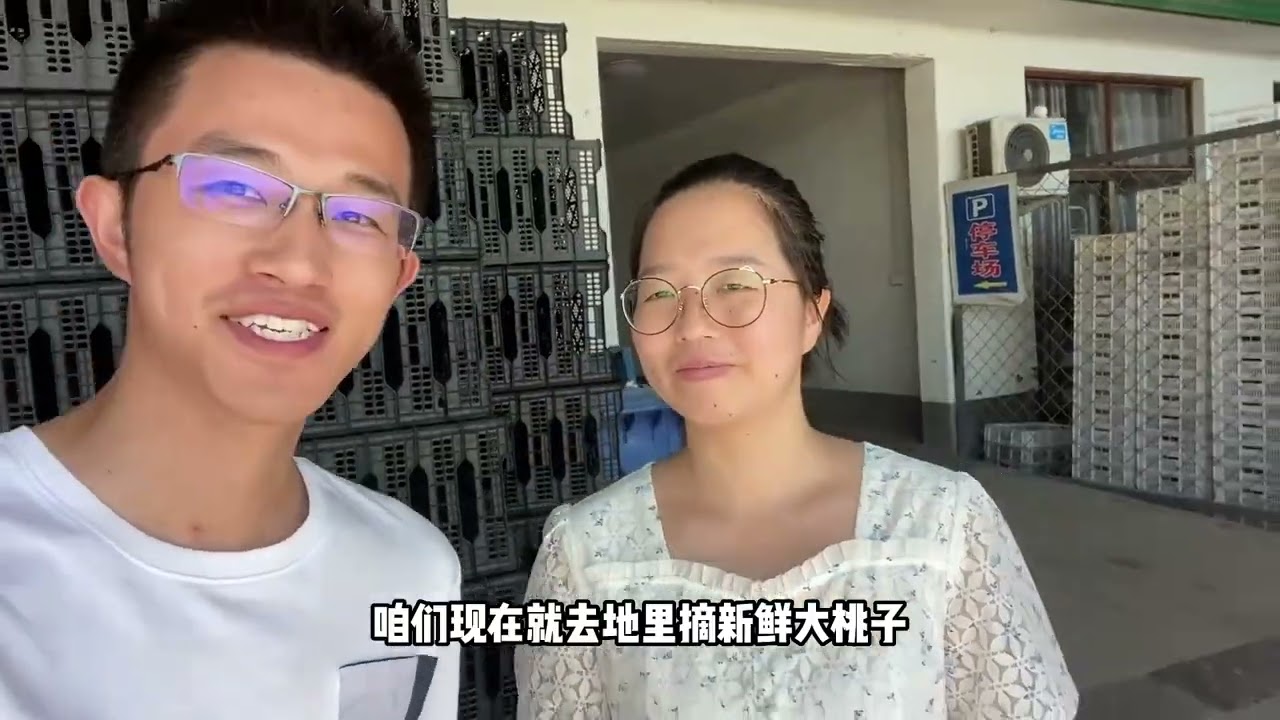 带媳妇去摘水蜜桃，小伙怕媳妇吃不够，扬言承包价值五万元的果园#桃子熟了#采摘采摘啦#田园生活乐趣多#我的乡村生活#记录真实生活#vlog日常#新农人计划#抖音助农