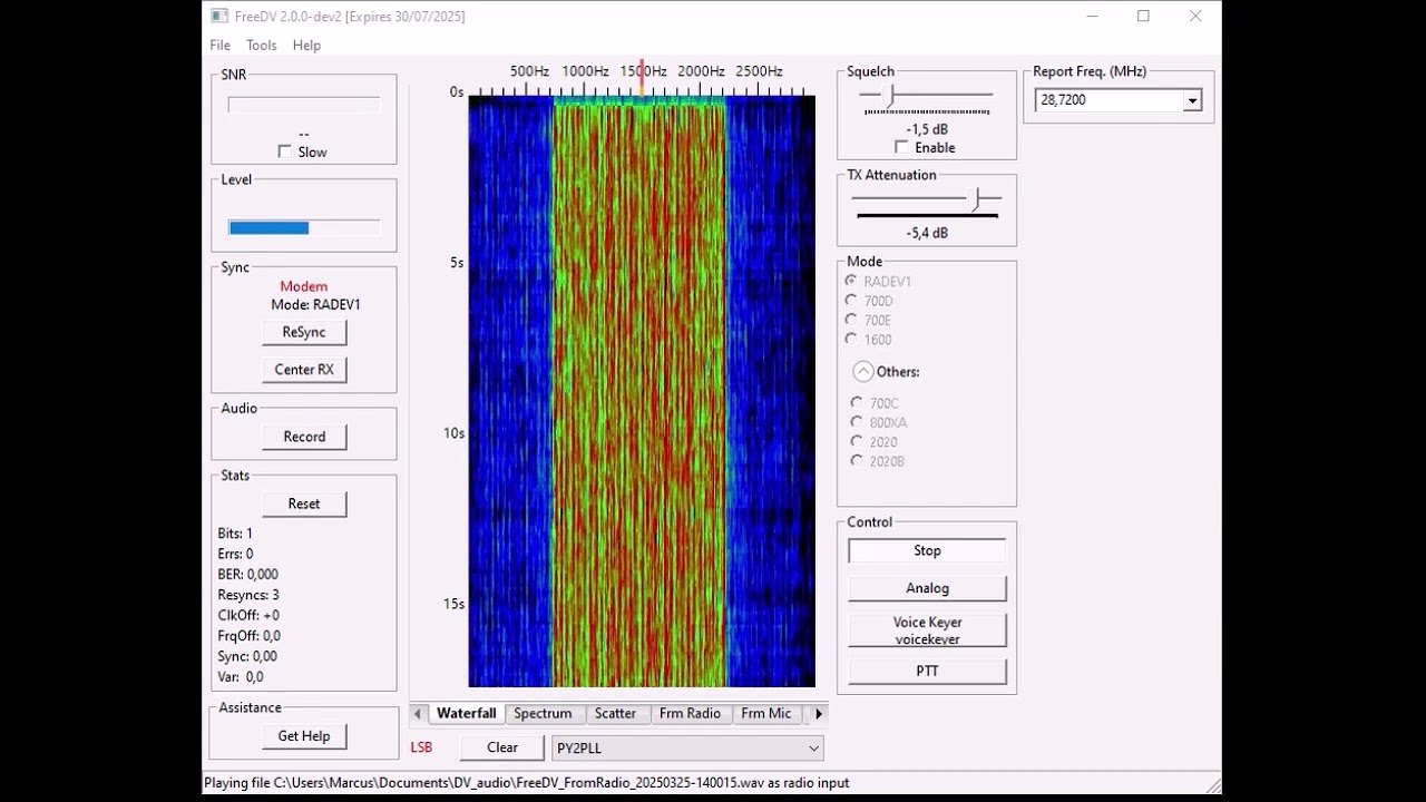 FreeDV RADEV1 10.000Km QRP  QSO.