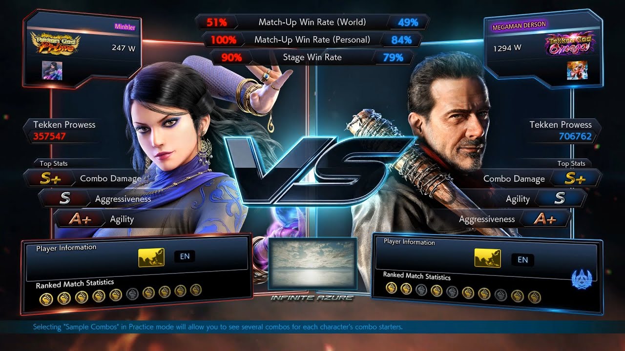 Tekken 7 - Minhler (Zafina) vs MEGAMAN (Negan)