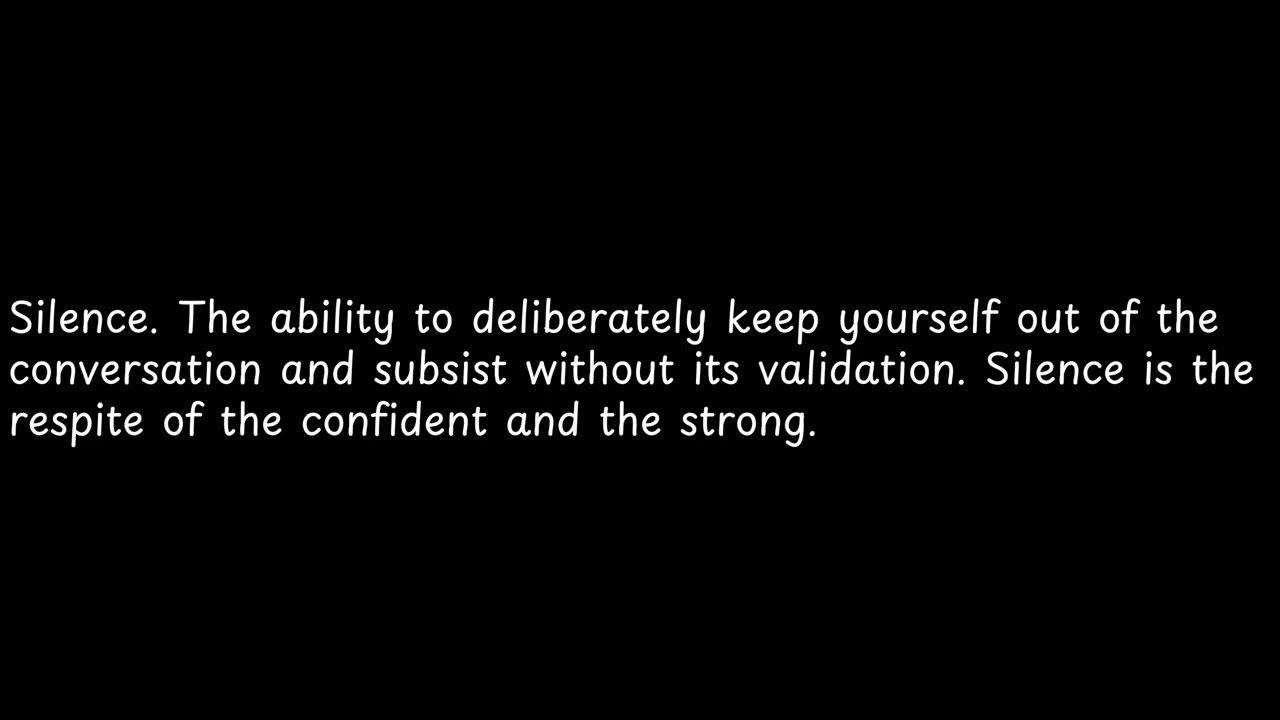 Silence  The ability to deliberately