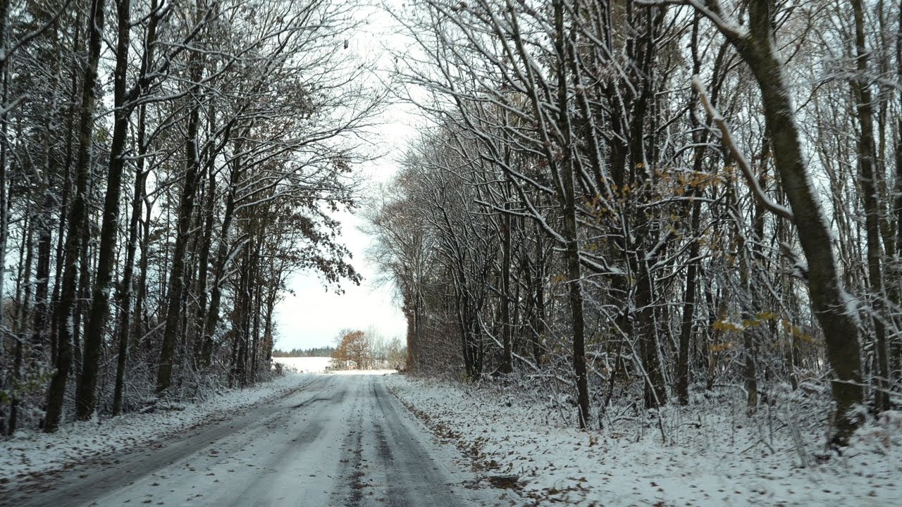 Wintery Drive in Denmark: From Søby to Herning. Margueritrute