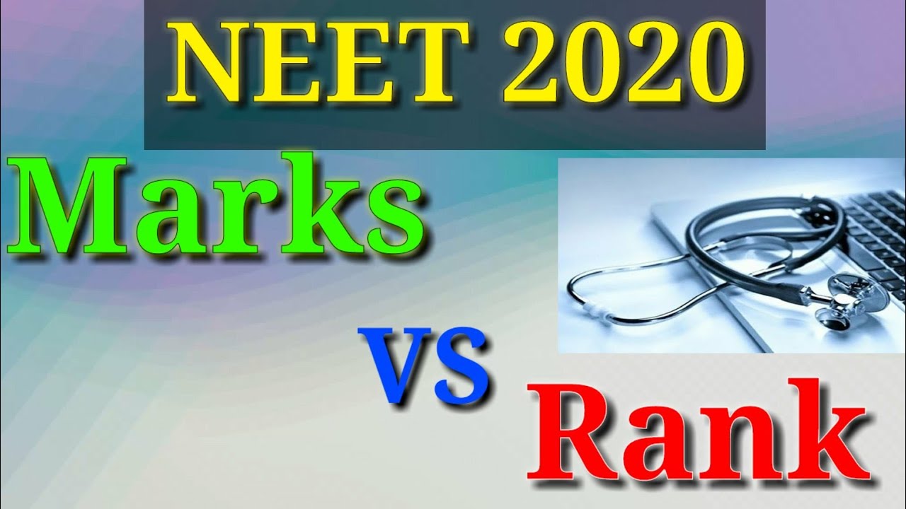 NEET 2020 || Neet marks vs Rank Prediction || Neet exam 2020 ||