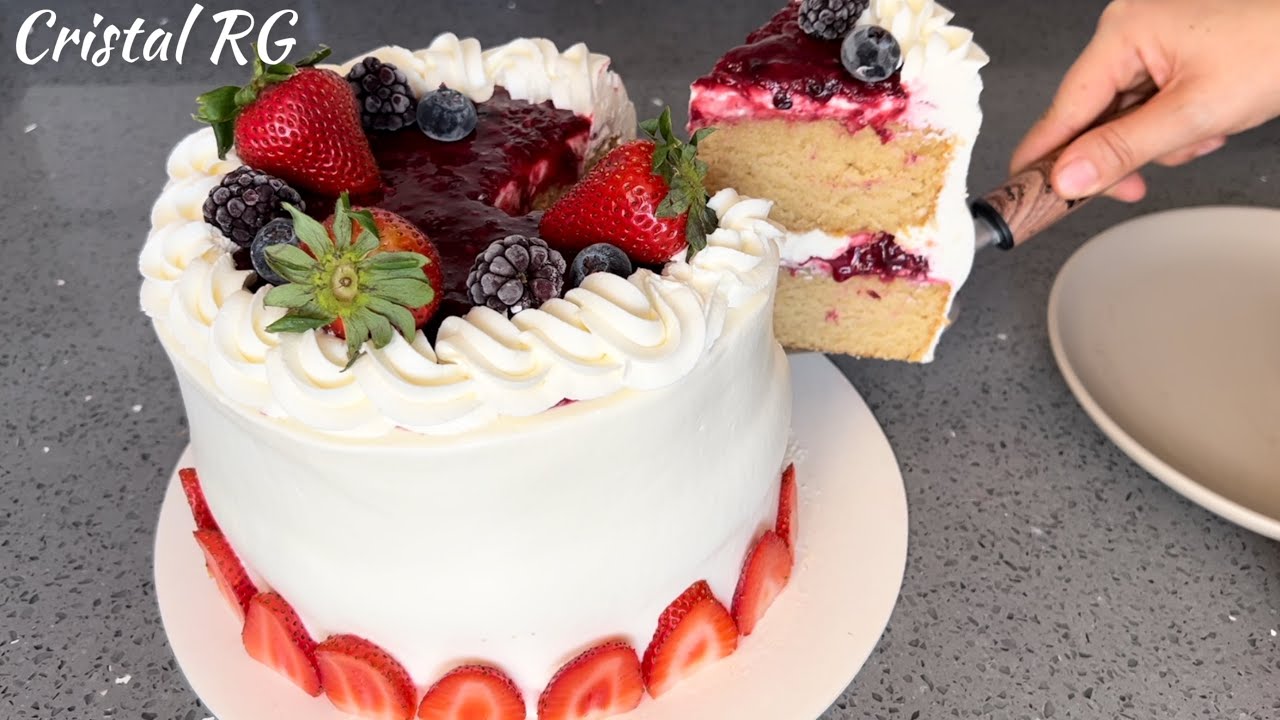La RECETA de pastel para SOPRENDER a todos‼️Pastel frutos rojos y vainilla