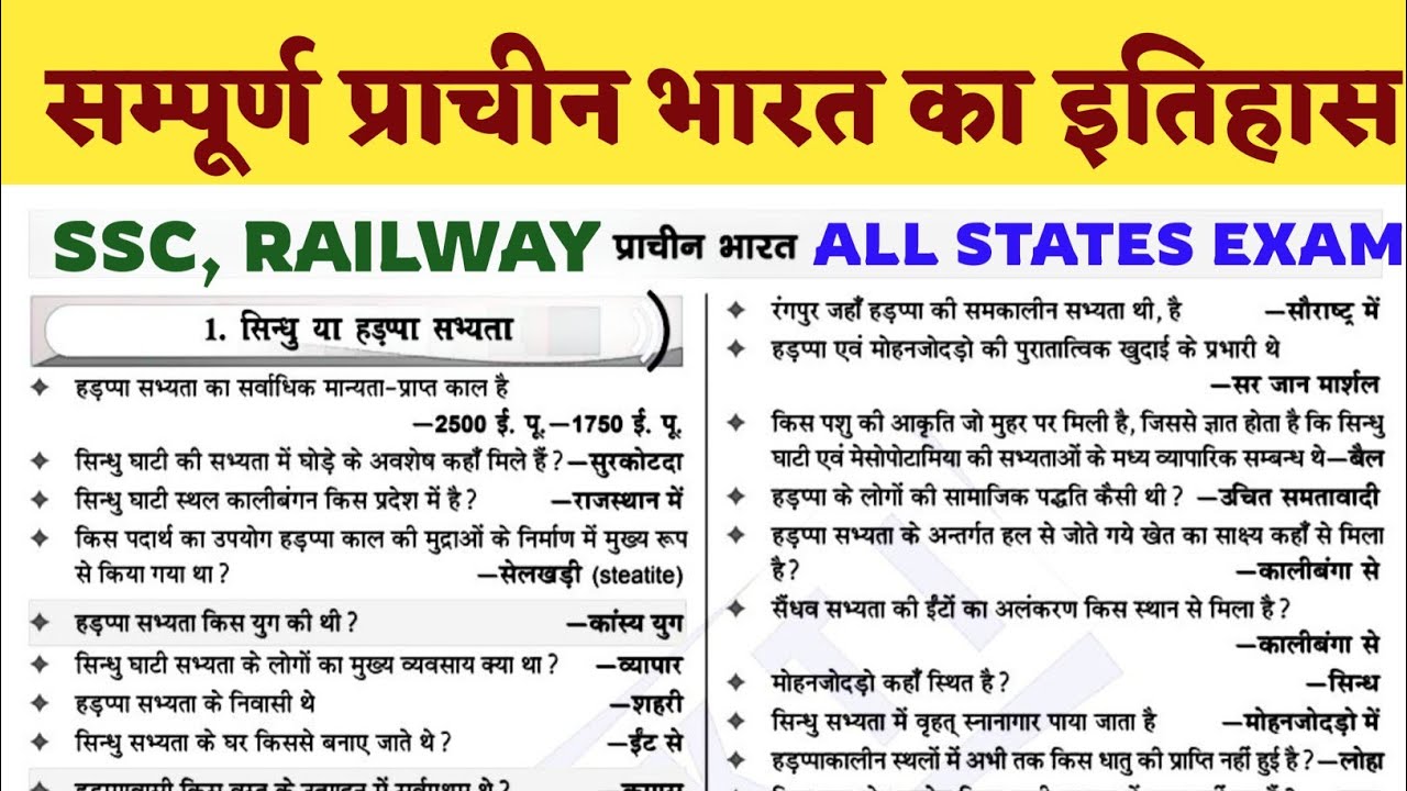 संपूर्ण प्राचीन भारत का इतिहास | Complete Ancient History In One Shot | Prachin Bharat Ka Itihas