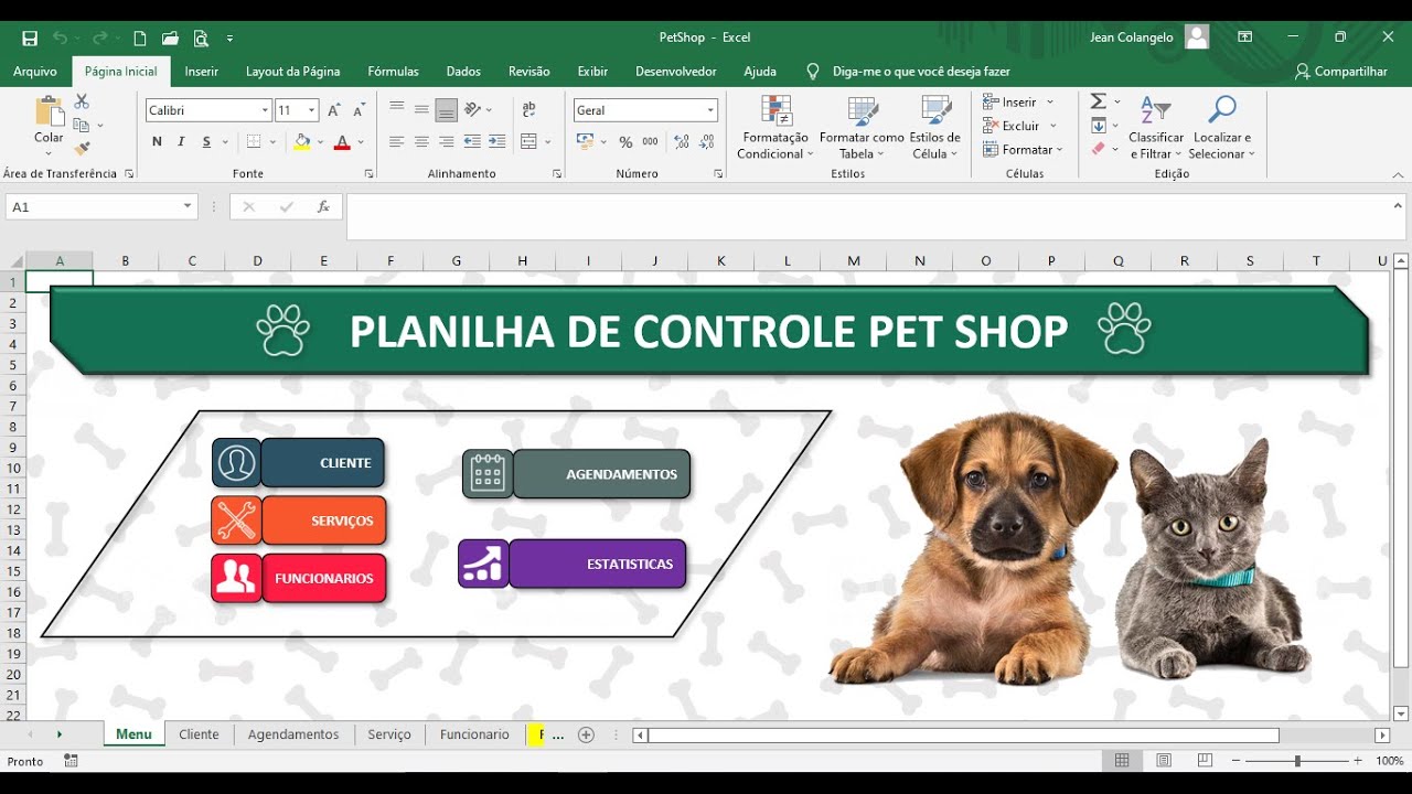 Planilha de Pet Shop com WhatsApp