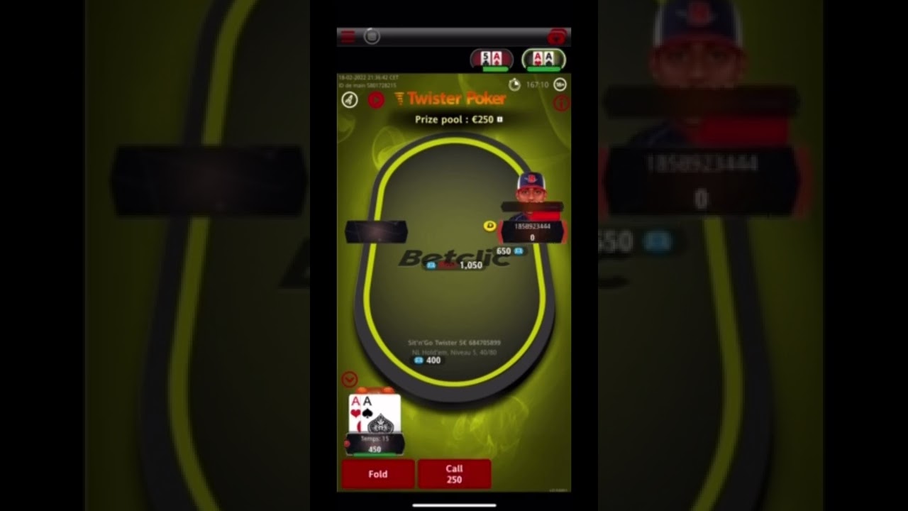 POKER INCREDIBLE TWISTER 5&euro; for 250&euro; !! 😱😱😱