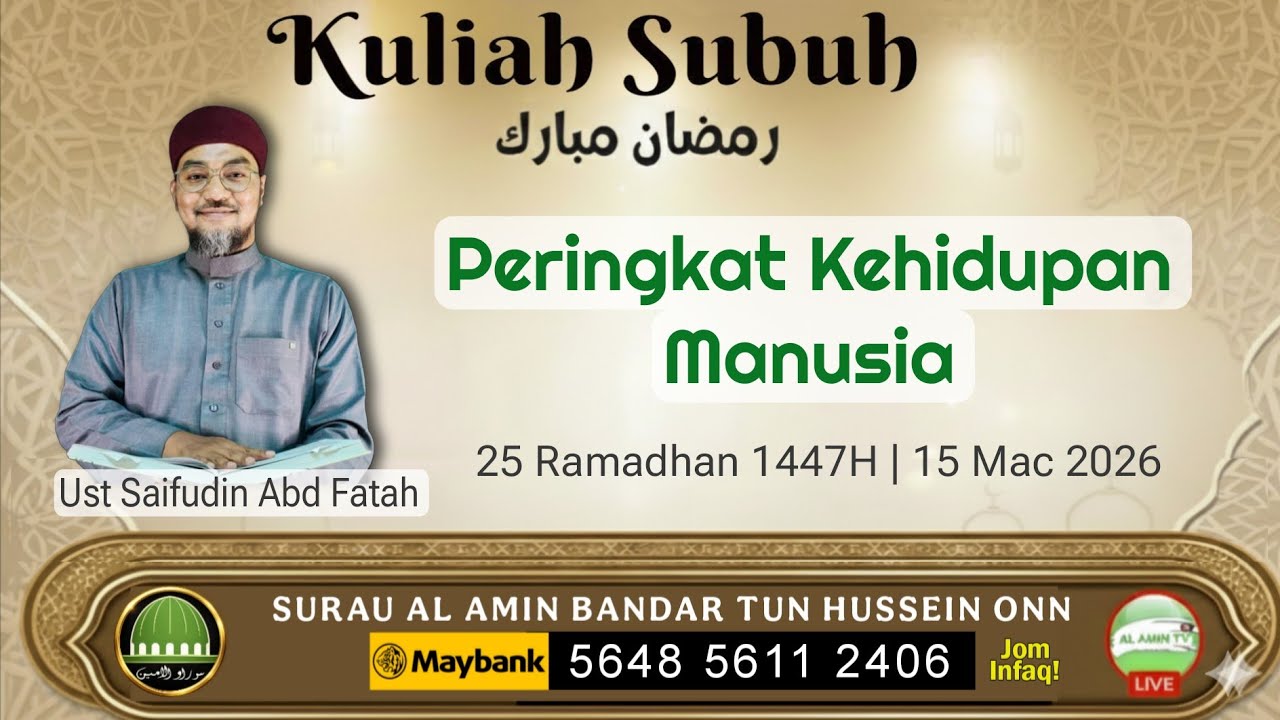 Peringkat Kehidupan Manusia | Ust Saifudin Abd Fatah