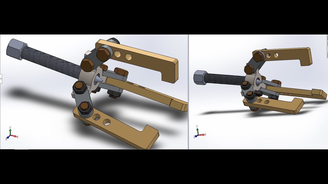 solidworks tutorial | bearing,pulley puller design and assembly