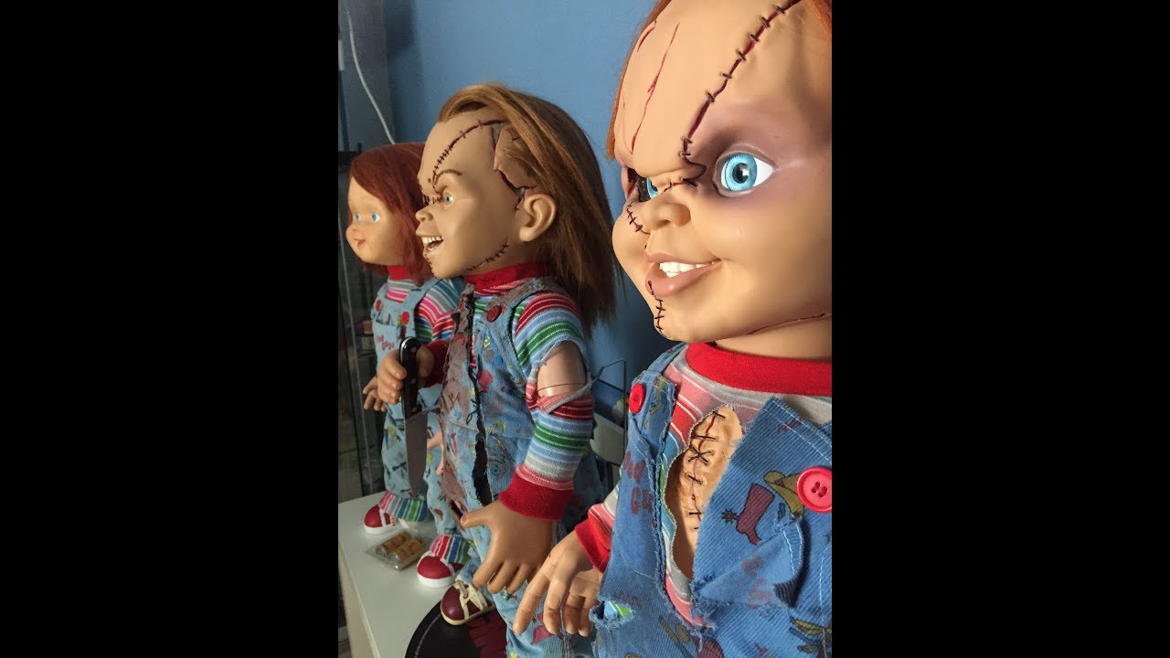 life size chucky doll collection and child's play good guys