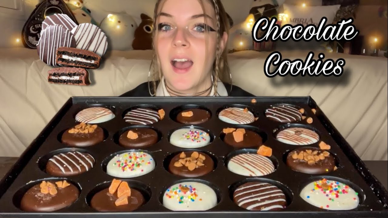 CHOCOLATE COVERED COOKIES MUKBANG! (Vegan) (No Talking)