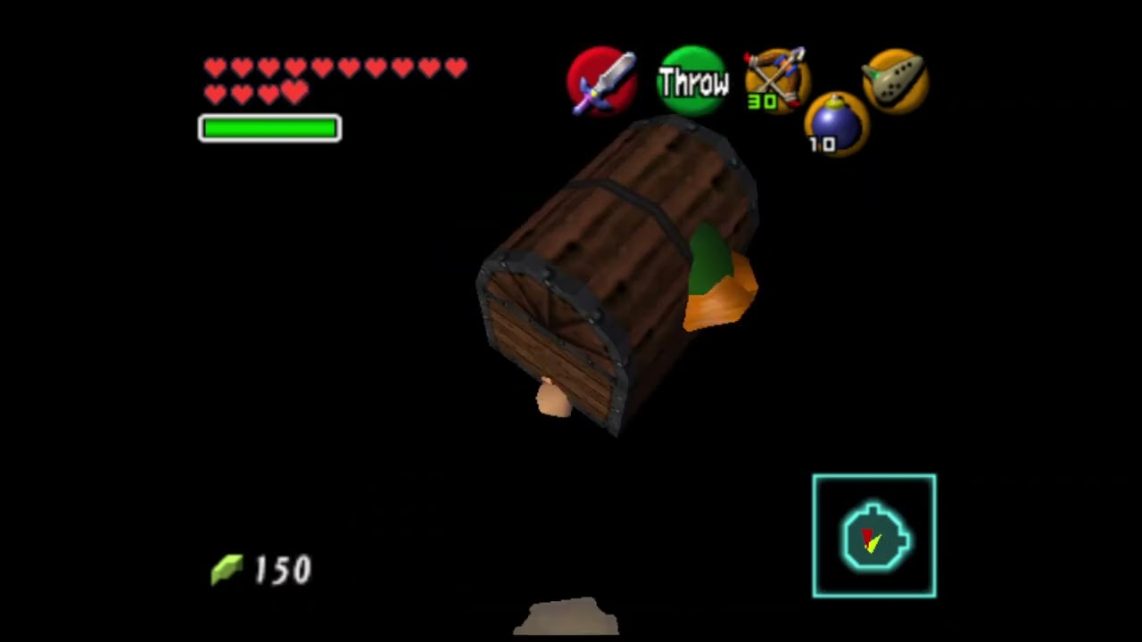 How does Link interact with a chest holding nothing?