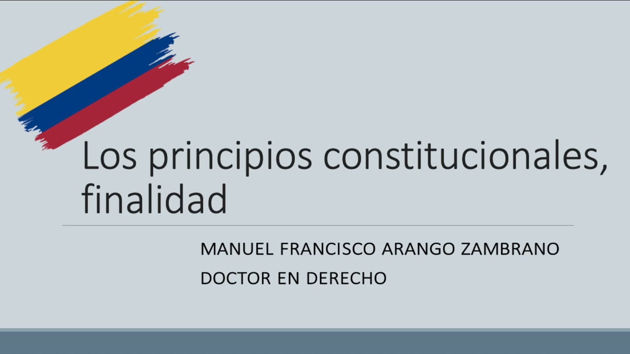 Los principios constitucionales, finalidad