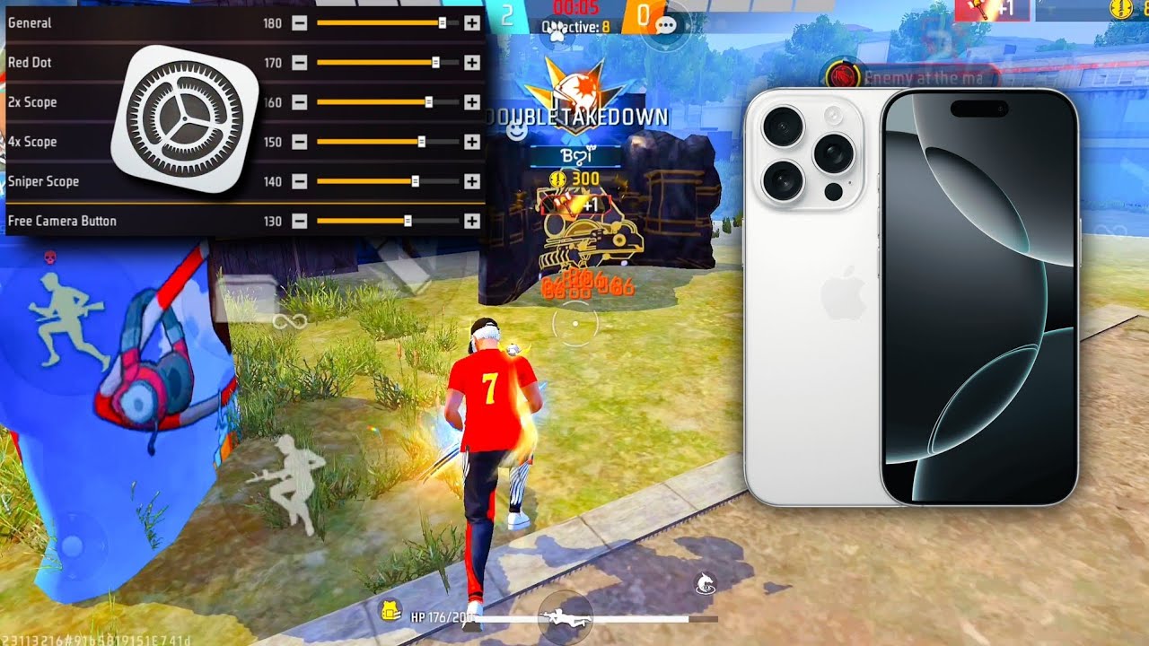 iPhone 16 Pro free fire sensitivity setting ⚙️ | iPhone 16 Pro free fire headshot setting ⚙️