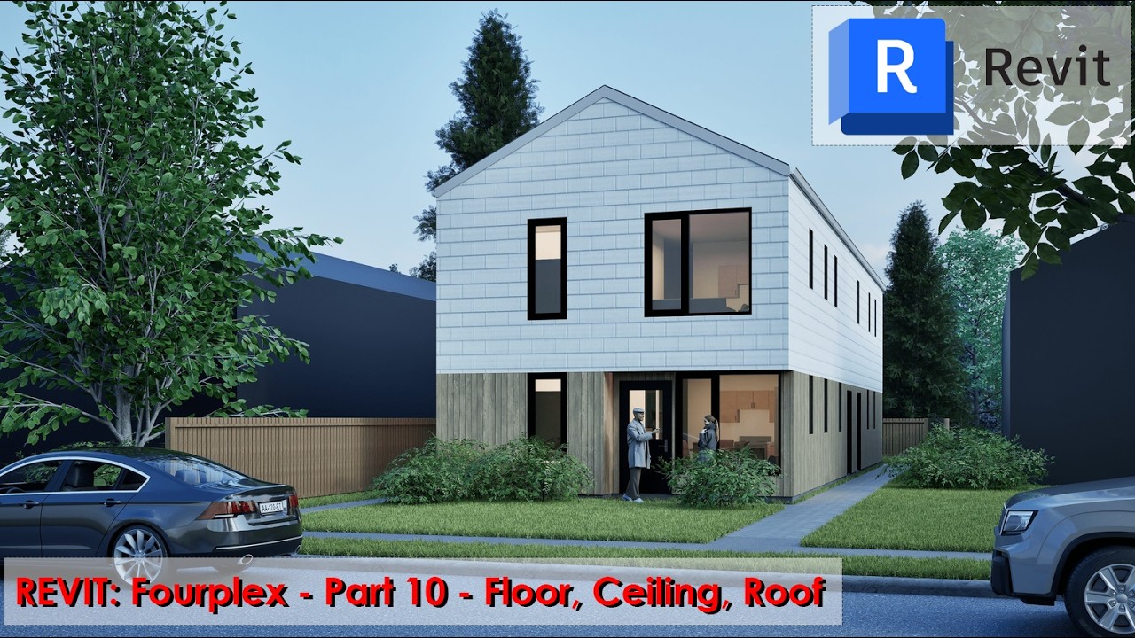 Revit Step By Step for Beginners: Creating a fourplex - Part 10.2: Adding Floor, Ceiling & Roof