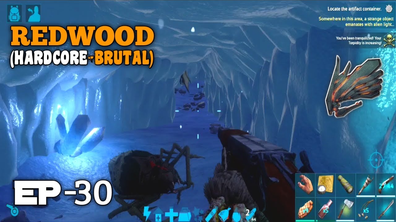 Ark Mobile Artifact Of The Skylord | New Base Building (Part 1) | Redwood Hardcore-Brutal (Ep - 30)