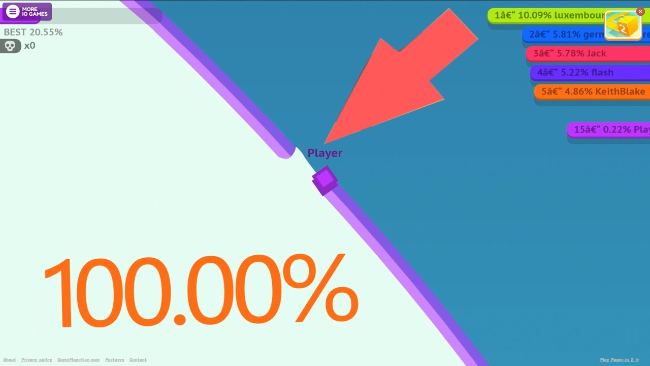 Paper.io 2 [Teams] Map Control: 100.00% Instant Win
