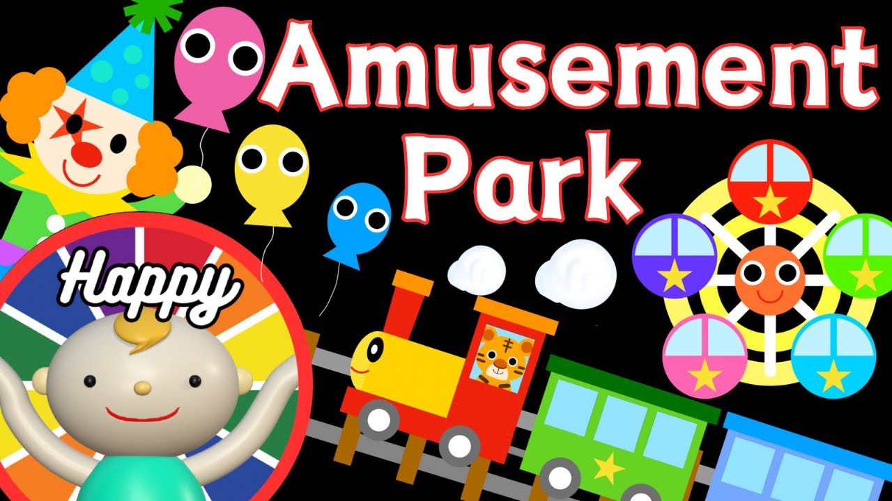 Baby Sensory.【Amusement Park】🎢🎡🤡High contrast animation with cute sounds. Calm baby. ＃BabySensory