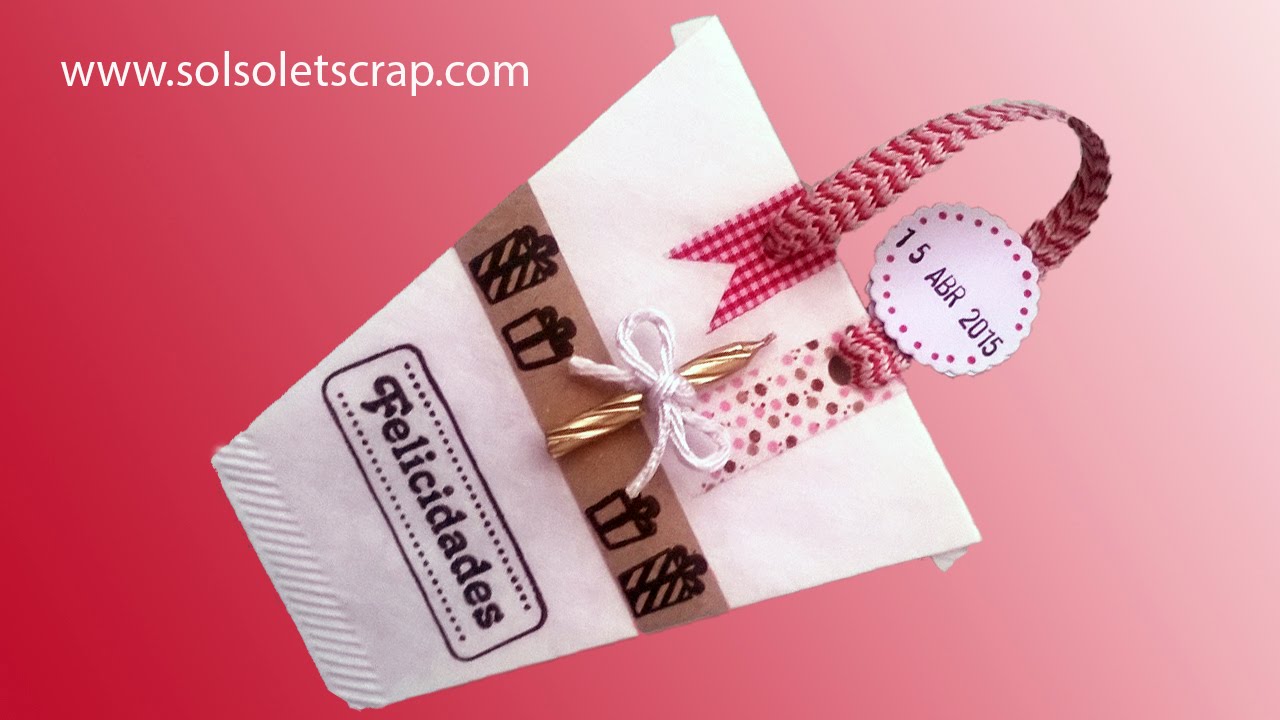 Cómo crear Bolsita para regalo con filtro de café. Scrapbook. Fácil.