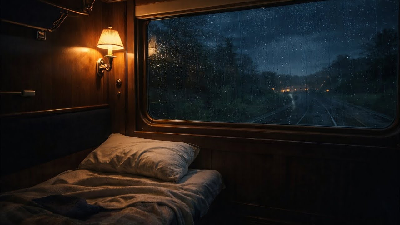 Sleep Instantly on a Night Train 🚆🌧️ Rain on Window & Railway Sounds for Deep Relaxation