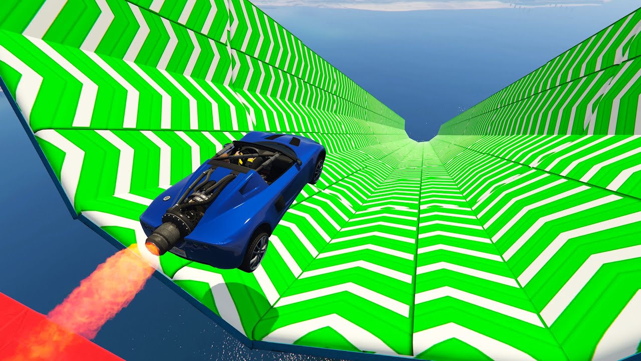 Fastest ramp ever built - rocket car lost control - GTA 5