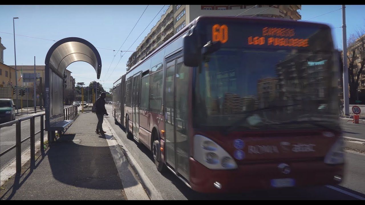 Italy, Rome, bus 60 ride from Batteria Nomentana to Maiella
